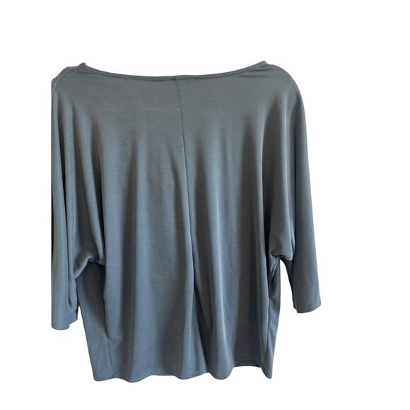 Green Envelope Los Angeles Women's Medium Gray Half Sleeve Droop Neck Blouse - Picture 8 of 9